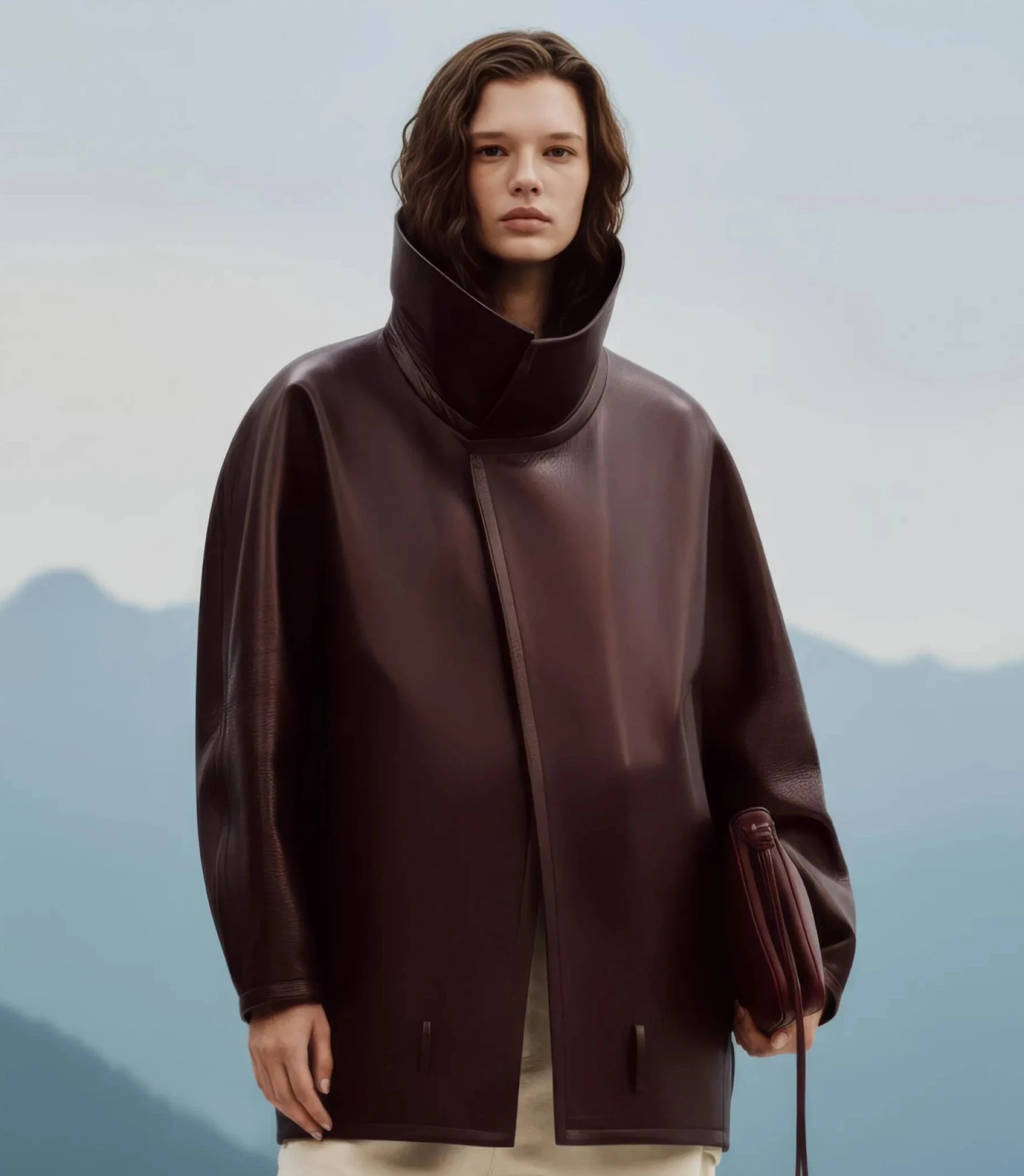 AI fashion model in urban setting